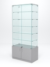 Витрина стеклянная "ИСТРА" №505 (с дверками, задняя стенка - стекло) , Серый