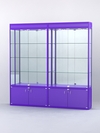 Витрина "АЛПРО" №1-2м-300-3 (задняя стенка - зеркало) , Фиолетовый
