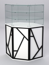 Торговый прилавок со стеклянной надставкой серии РОК №18, Белый