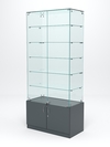 Витрина стеклянная "ИСТРА" №505 (с дверками, задняя стенка - стекло) , Темно-Серый