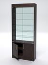 Витрина пристенная аптечная задняя стенка стекло ВПАС-210, Дуб Венге