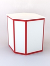 Прилавок из профиля угловой шестигранный №1 (без дверок), Белый + Красный