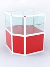 Прилавок из профиля угловой шестигранный №3 (с дверками), Красный + Белый