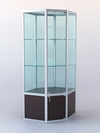 Витрина "УГЛОВАЯ" №6 (закрытая, задняя стенка - стекло) метровая, Дуб Венге