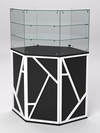Торговый прилавок со стеклянной надставкой серии РОК №18, Черный