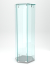 Витрина "ИСТРА" настольная шестигранная №10 (закрытая, задние стенки - стекло) , Серый