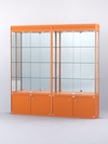 Витрина "АЛПРО" №1-2м-300-3 (задняя стенка - зеркало) , Оранжевый