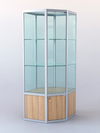 Витрина "УГЛОВАЯ" №6 (закрытая, задняя стенка - стекло) метровая, Кокоболо натуральный Н3012 ST22