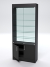 Витрина пристенная аптечная задняя стенка стекло ВПАС-210, Черный