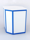 Прилавок из профиля угловой шестигранный №1 (с дверками), Белый + Дефолд голубой