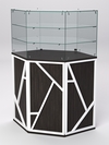 Торговый прилавок со стеклянной надставкой серии РОК №18, Дуб Венге