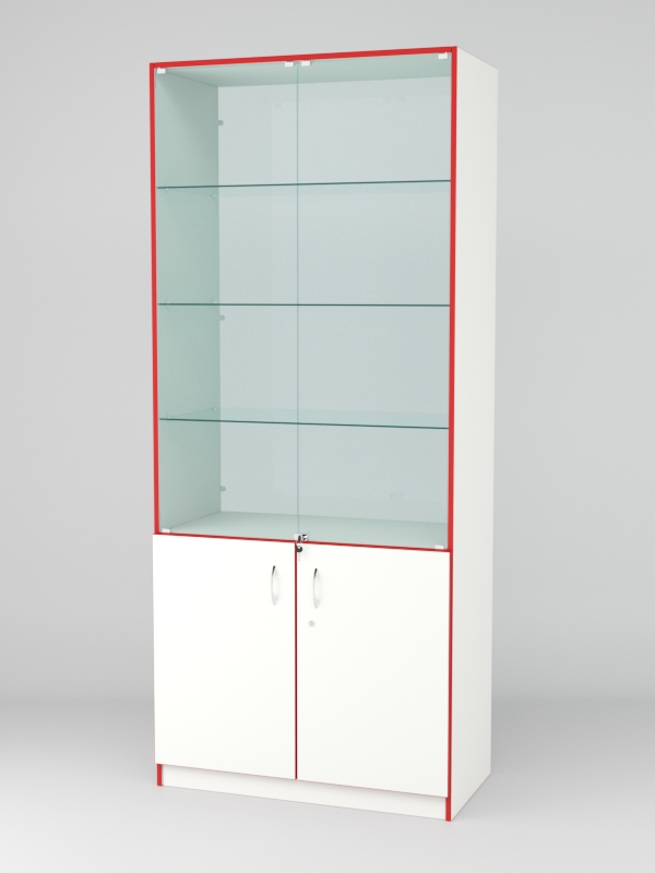 Витрина для аптек №1-2 задняя стенка стекло Белый-Красный