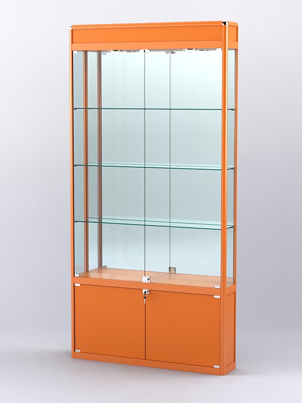Витрина "АЛПРО" №1-200-3 (задняя стенка - зеркало)  Оранжевый