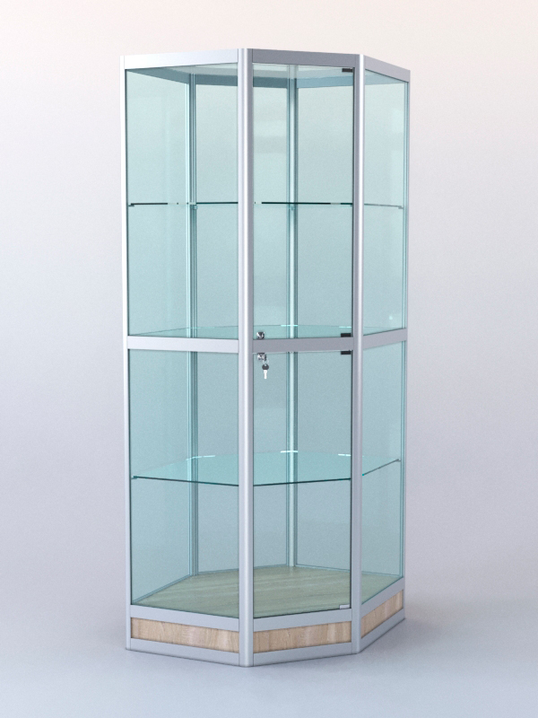 Витрина "УГЛОВАЯ" №8 (закрытая, задняя стенка - стекло) метровая Дуб Сонома