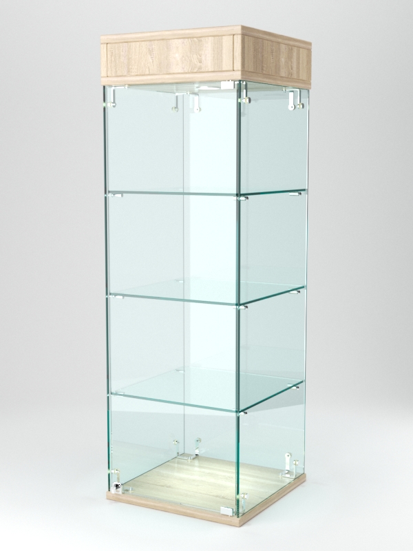 Витрина "ИСТРА" настольная №23-1 (закрытая, задняя стенка - стекло) Дуб Сонома