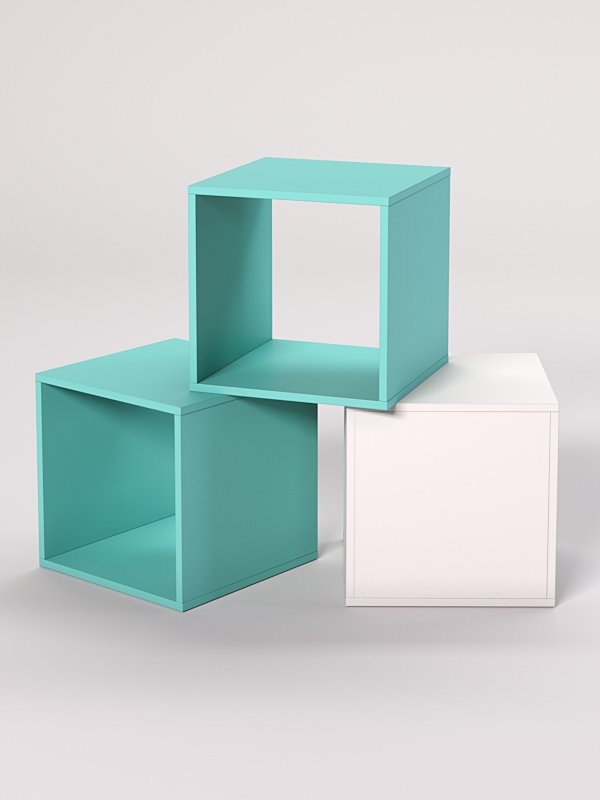 Комплект демонстрационных кубов №8 Тиффани Аква и Белый