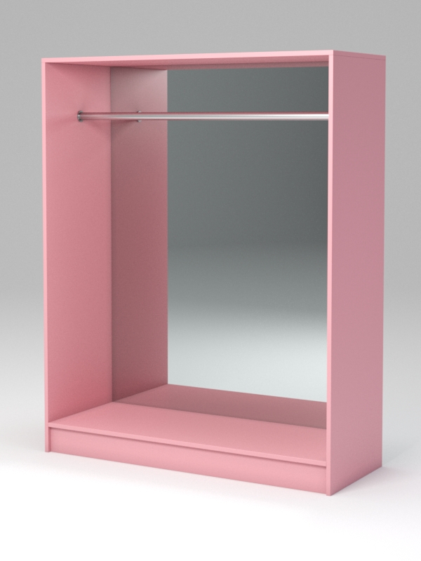 Вешало пристенное из ДСП №1-2 (задняя стенка - зеркало) Фламинго розовый