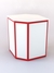 Прилавок из профиля угловой шестигранный №1 (без дверок) Белый + Красный