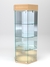 Витрина "ИСТРА" настольная шестигранная №6-1 с фризом (закрытая, задняя стенка - зеркало)  Бук Бавария