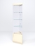 Витрина стеклянная "ИСТРА" угловая №103-У трехгранная (без дверок, бока - зеркало) Крем Вайс