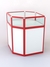 Прилавок из профиля угловой шестигранный №2 (без дверок) Белый + Красный