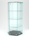 Витрина "ИСТРА" настольная шестигранная №5 (закрытая, задние стенки - стекло) , Черный