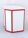 Прилавок из профиля угловой шестигранный №1 (с дверками), Белый + Красный