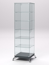 Витрина стеклянная "ПРИМАВЕРА КЛАССИК" №501 (с дверкой, задняя стенка - стекло), Темно-серый