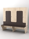 Комплект шкафов для раздевалок со скамейкой "ТРЕНЕР" №2, Дуб Сонома + Дуб Венге