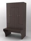 Комплект шкафов для раздевалок со скамейкой "ТРЕНЕР" №1, Дуб Венге