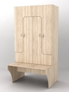 Комплект шкафов для раздевалок со скамейкой "ТРЕНЕР" №1, Дуб Сонома