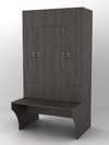 Комплект шкафов для раздевалок со скамейкой "ТРЕНЕР" №1, Грейвуд