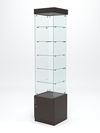 Витрина стеклянная "ИСТРА" №602 (без дверки, задняя стенка - стекло) , Дуб Венге