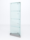 Витрина стеклянная "ИСТРА" угловая №1ХП-У трехгранная (с дверками, бока - стекло), Серый