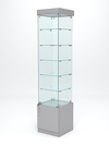 Витрина стеклянная "ИСТРА" №502 (с дверкой, задняя стенка - стекло) , Серый