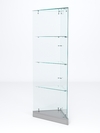 Витрина стеклянная "ИСТРА" угловая №2ХП-У трехгранная (без дверок, бока - стекло), Серый