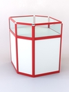 Прилавок из профиля угловой шестигранный №2 (без дверок), Белый + Красный