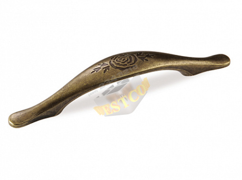 Ручка мебельная, скоба FS-078, 96мм, античная бронза, Валмакс