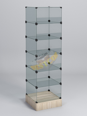 Витрина "КУБ" №502-КО стаканчик (без дверок, передняя стенка - стекло)