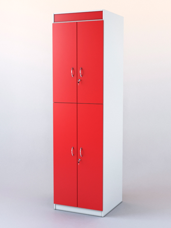 Шкаф "АПТЕКА" №2  Белый + Красный