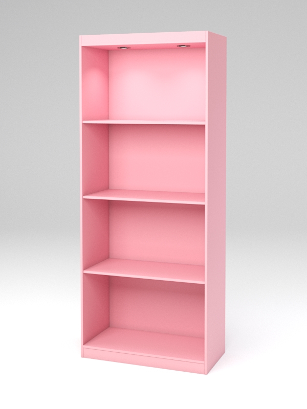Стеллаж "АФРОДИТА" №2-1 (задняя стенка - ДВП) Фламинго розовый