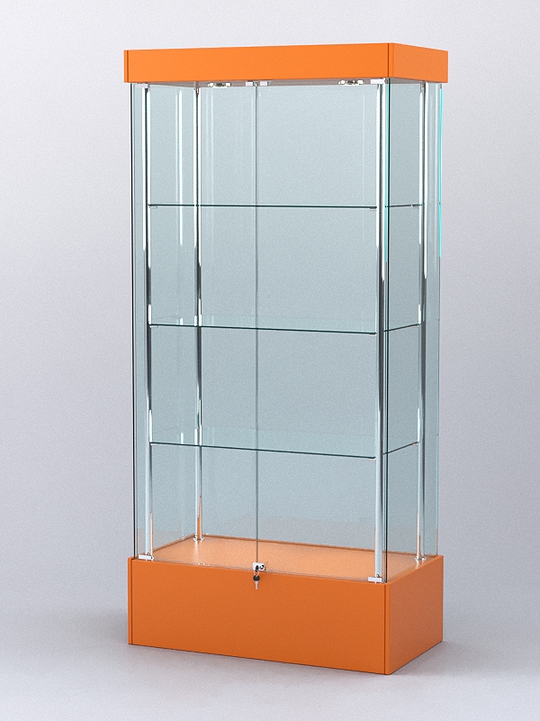 Витрина "АВРОРА" №3-1 с регулируемыми по высоте полками (зад.стенка - стекло) Оранжевый 0132 BS