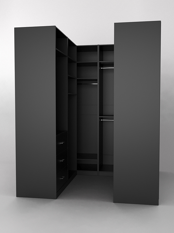Комплект гардеробных шкафов "Комфорт" №3 Черный