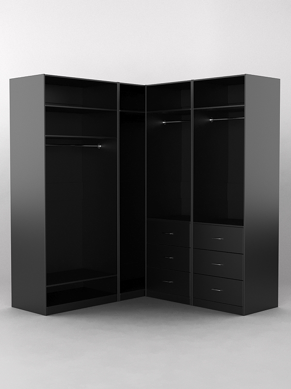 Комплект гардеробных шкафов "Комфорт" №7 Черный