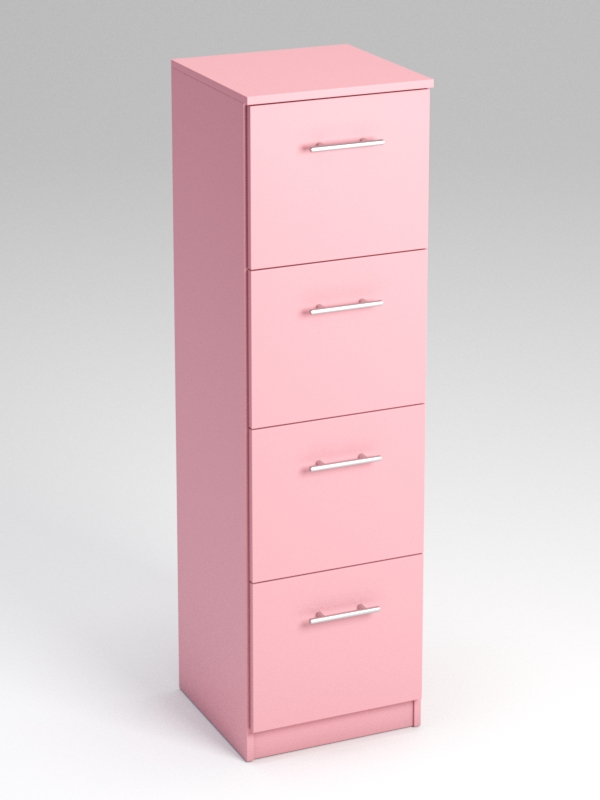 Комод Бревнэс с 4 ящиками Фламинго розовый