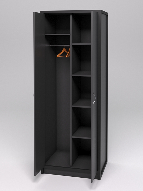 Шкаф офисный для одежды глубокий ШО-34 "СТРОНГ" в стиле ЛОФТ Черный