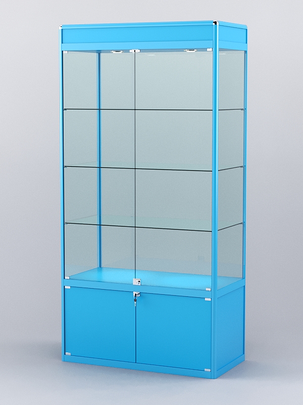 Витрина "АЛПРО" №1-500-2 (задняя стенка - стекло)  Голубой