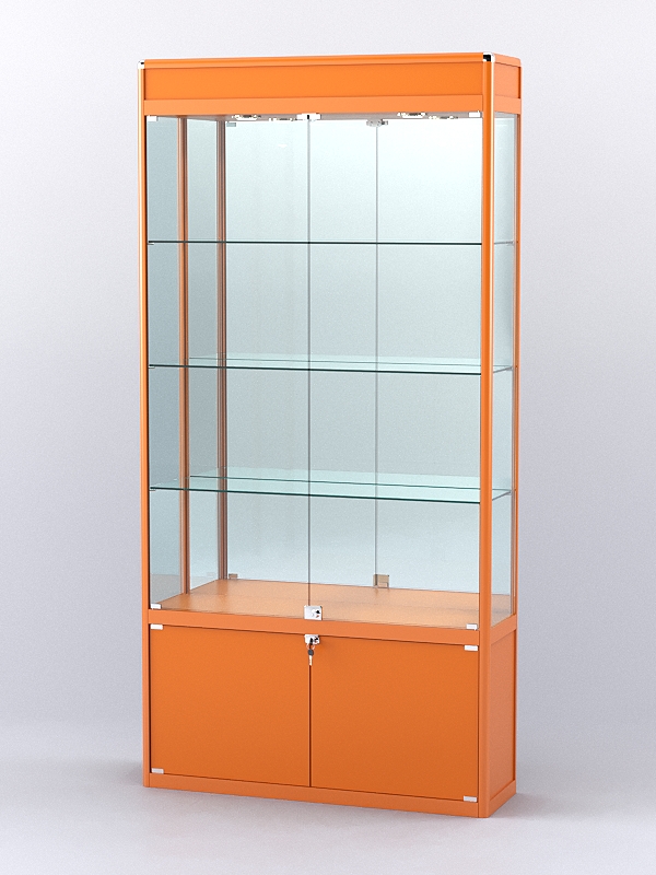 Витрина "АЛПРО" №1-300-3 (задняя стенка - зеркало)  Оранжевый