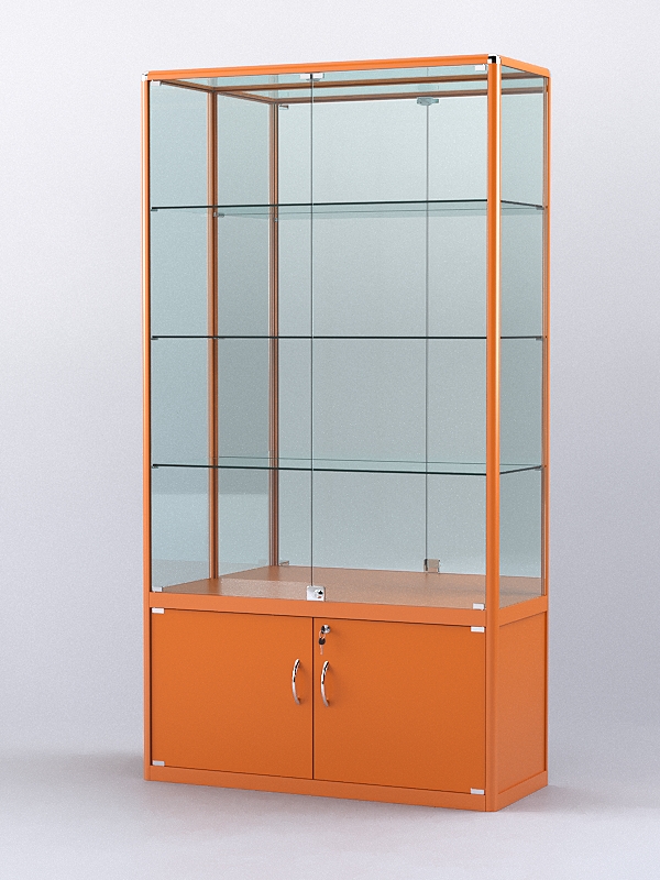 Витрина "АЛПРО" №2-400-3 (задняя стенка - зеркало)  Оранжевый