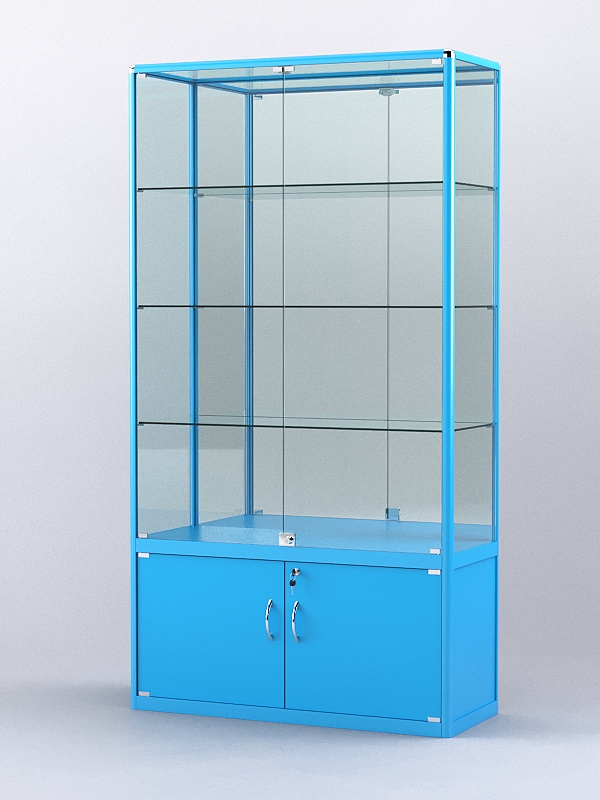 Витрина "АЛПРО" №2-400-3 (задняя стенка - зеркало)  Голубой